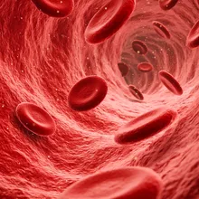 Illustration of blood moving through a vein. Illustration of blood moving through a vein.